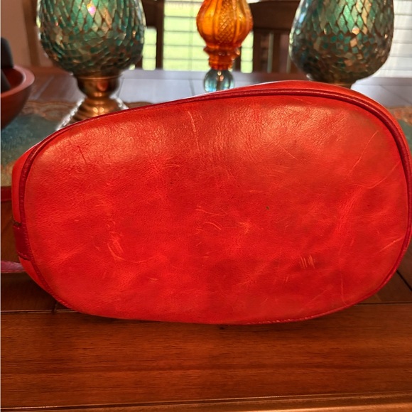 Patricia Nash Red Leather Cinch Bag with Embossed Design - Picture 5 of 12